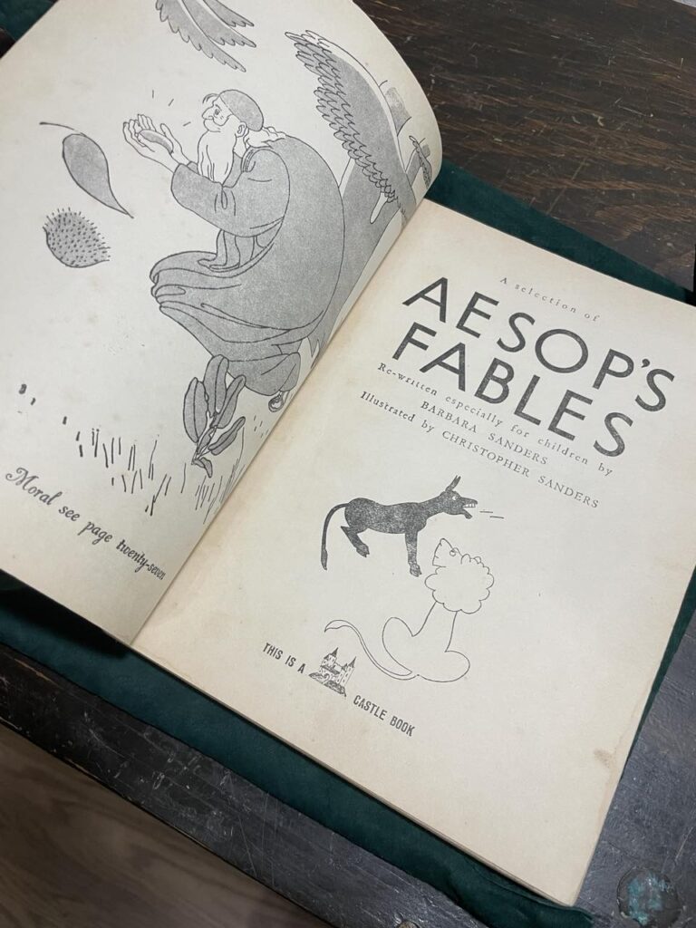 a picture of the Title page of book of Aesop's Fables